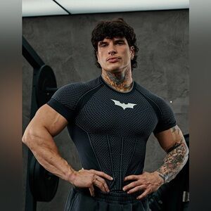 YoungLA 4259 Batman Compression Tee, Black, Size M, NWT ‼️SOLD OUT ONLINE‼️